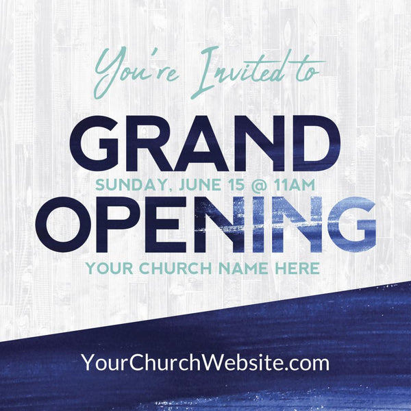 Grand Opening Blue Grunge - Social Media Graphic