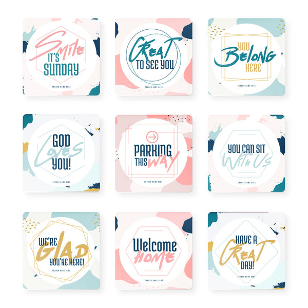 Memphis Shapes - Greeting Signs