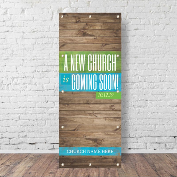A New Church Coming Soon - Vertical Banner