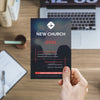 New Church Red Lines - Standard Invitation Card