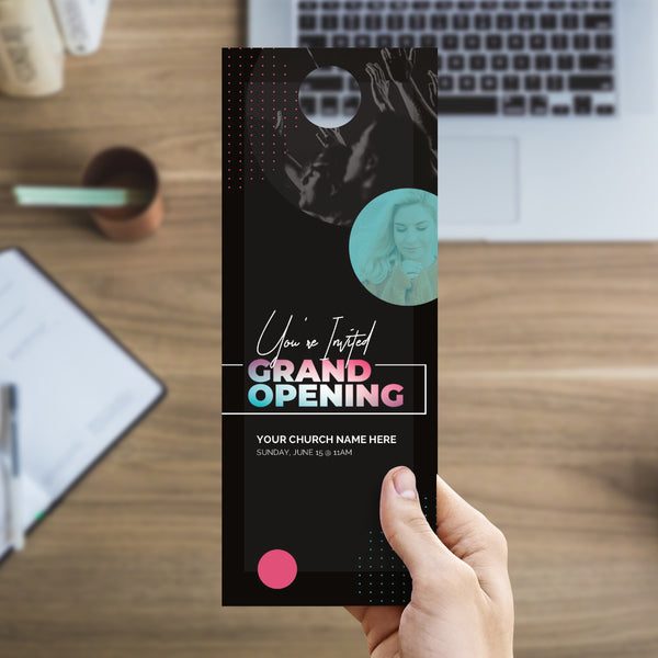 You're Invited Grand Opening - Door Hanger