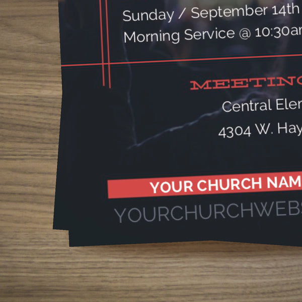 New Church Red Lines - Standard Invitation Card